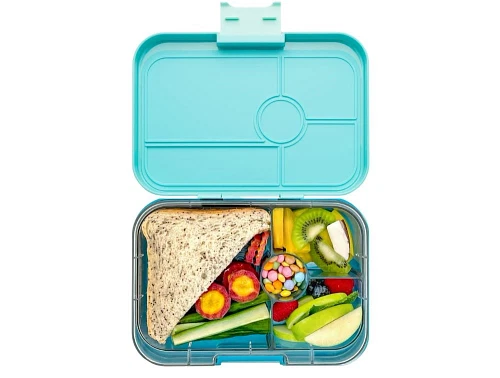Yumbox Tapas bento madkasse blå/regnbue med 4 rum